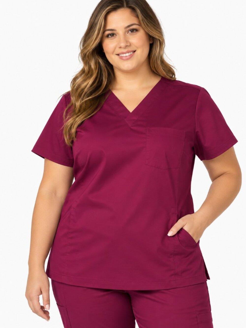 Amazon Essentials Women's 5x Classic Fit V-Neck Short Sleeve Scrub Top 3 Pocket
